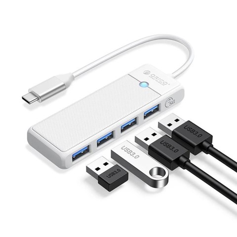 HUB rozdzielacz 4-portowy USB-C - USB-A 1.8 m - biały