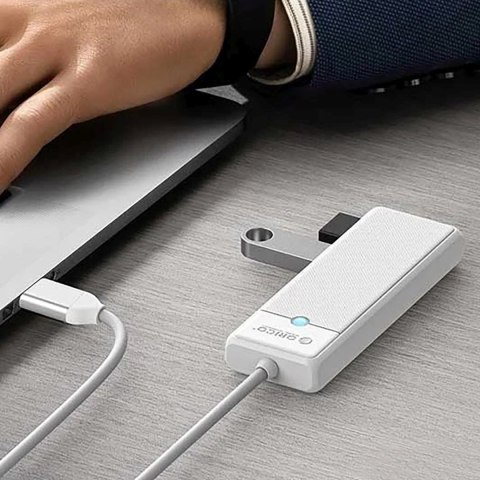 HUB rozdzielacz 4-portowy USB-C - USB-A 1 m - biały