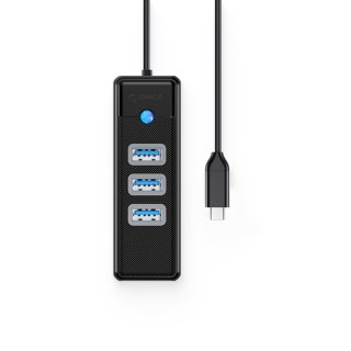 HUB rozdzielacz 4-portowy USB-C - USB-A RJ45 2.5G Ethernet 0.15 m - czarny