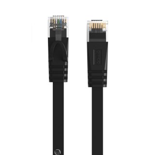 Kabel sieciowy internetowy Ethernet CAT7 10Gbps RJ45 LAN płaski 15 m - czarny