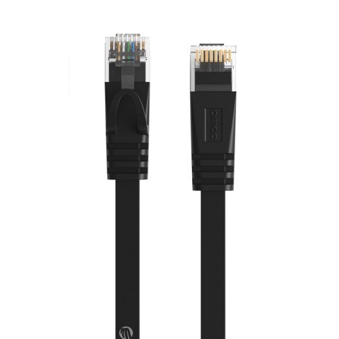 Kabel sieciowy internetowy Ethernet CAT7 10Gbps RJ45 LAN płaski 15 m - czarny