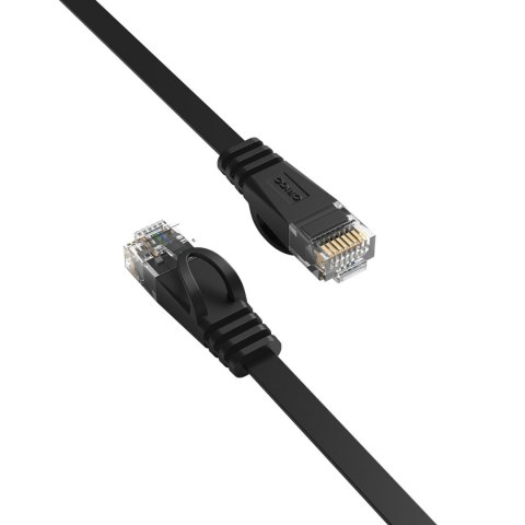 Kabel sieciowy internetowy Ethernet CAT7 10Gbps RJ45 LAN płaski 15 m - czarny