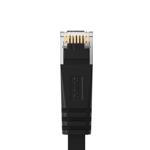 Kabel sieciowy internetowy Ethernet CAT7 10Gbps RJ45 LAN płaski 15 m - czarny