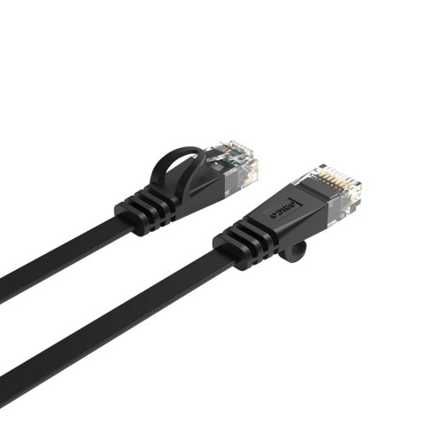 Kabel sieciowy internetowy Ethernet CAT7 10Gbps RJ45 LAN płaski 15 m - czarny