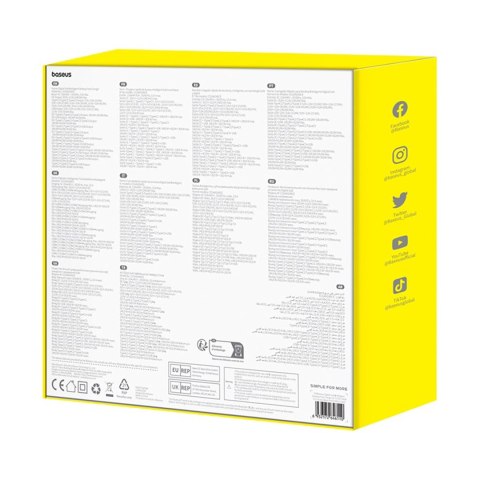 Ładowarka sieciowa USB-A USB-C GaN 240W z kablem zasilającym - czarna