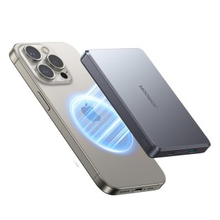 Powerbank bezprzewodowy 10000mAh 22.5W USB-C - szary