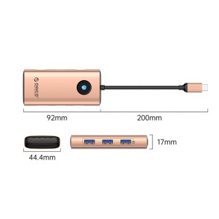 Stacja dokująca 6w1 USB-C - USB-A USB-C HDMI RJ45 PD 100 W 4K 30Hz 2.5G - różowo złota