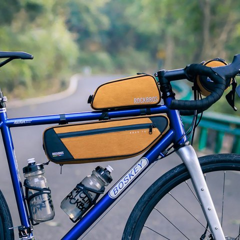 Torba rowerowa pod ramę wodoodporna 2 l - pomarańczowa