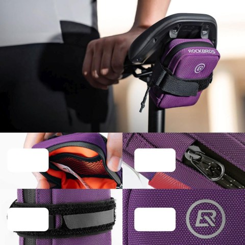 Torba rowerowa podsiodłowa 0.35 l - fioletowa
