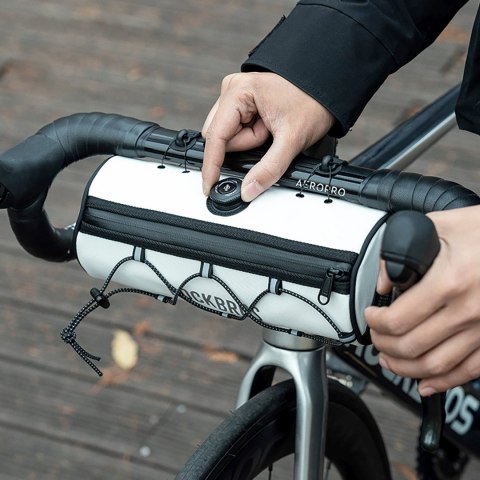 Torba rowerowa wałek na kierownicę wodoodporna 1.5 l - biała