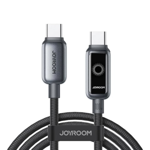 Kabel przewód w oplocie USB-C 100W 1.2m - czarny