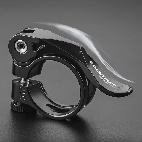 Obejma rowerowa zacisk do sztycy 27.2 i 28.6 mm pod siodełko z szybkozamykaczem - czarna