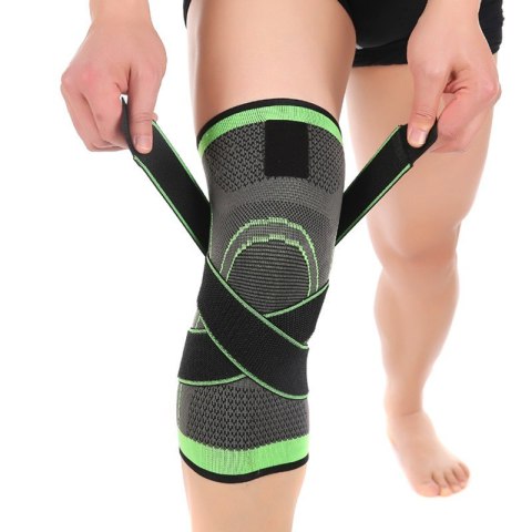 Ochraniacz na kolano 3D sportowy zielony XXXL