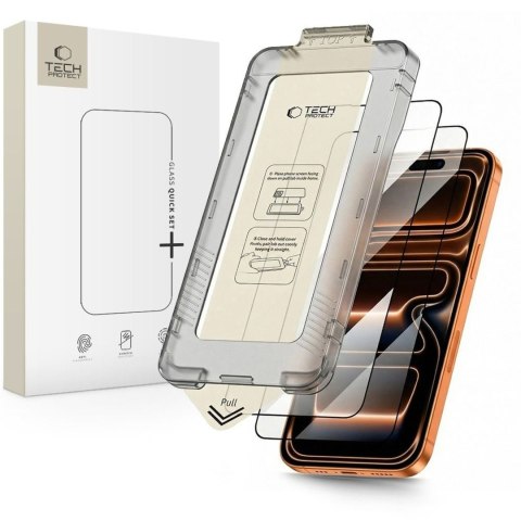 Szkło hartowane na iPhone 17 Pro z aplikatorem Quick Set+ czarne - 2 szt.