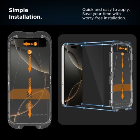 Szkło hartowane na iPhone 17 Pro z aplikatorem Quick Set+ czarne - 2 szt.