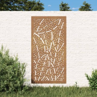 Dekoracja ścienna do ogrodu 105x55 cm stal corten liście