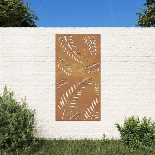 Dekoracja ścienna do ogrodu stal Corten liść 105x55 cm