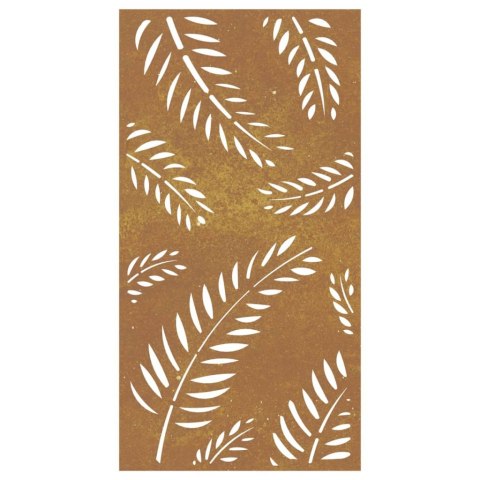 Dekoracja ścienna do ogrodu stal Corten liść 105x55 cm