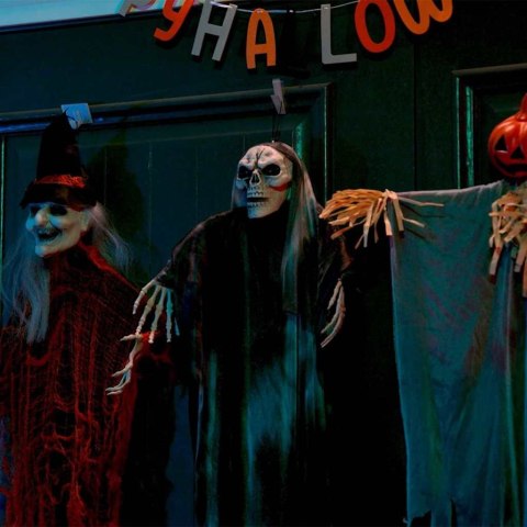 Dekoracje Halloween wiszące 3 szt. czarne 66 x 110 cm z poliestru