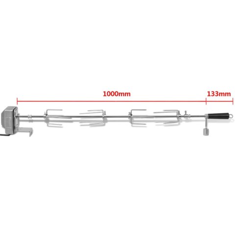 Grill obrotowy ze stali nierdzewnej, 1000 mm, z silnikiem