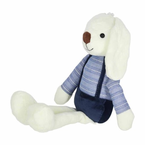 Maskotka pluszak przytulanka królik w niebieskich spodenkach 36 cm