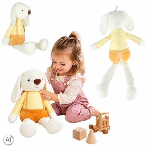 Maskotka pluszak przytulanka królik w żółtych spodenkach 70 cm