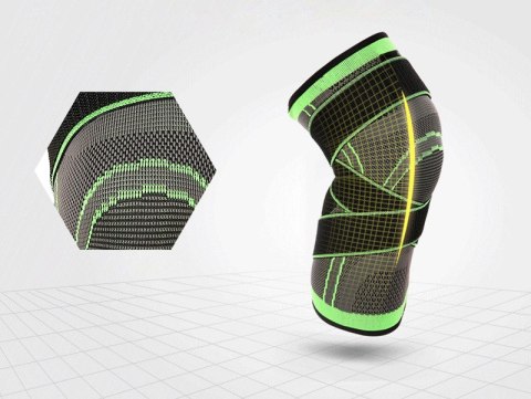 Ochraniacz na kolano 3D sportowy zielony XXXL