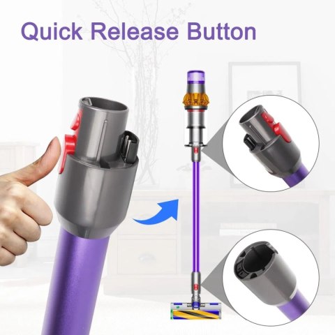 Przedłużacz do odkurzacza Dyson V7 V8 V10 V11 metalowy 72cm fioletowy