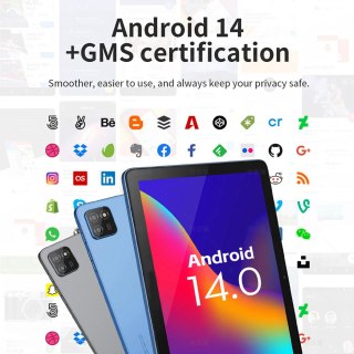 Tablet 10.1 cala Android 14 Metal Szary 3GB RAM 64GB ROM