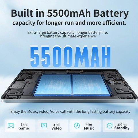 Tablet 10.1 cala Rockchip RK3562 3GB RAM 64GB ROM szary