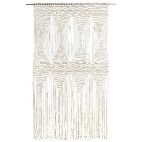 Zasłona makramowa bawełniana kremowa 140x240 cm