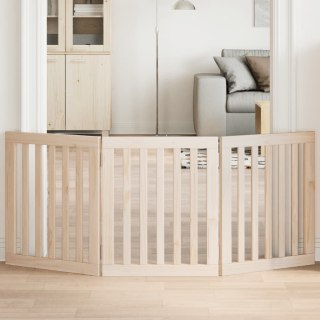 Bramka dla psa składana 3-panelowa 150 cm drewno topolowe