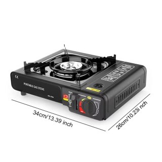 Kuchenka gazowa 2400W kompaktowa czarna 1-palnikowa