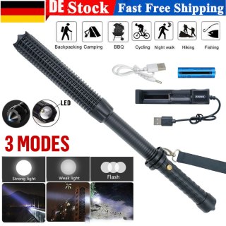 Lampa LED latarka z zoomem czarna wielofunkcyjna