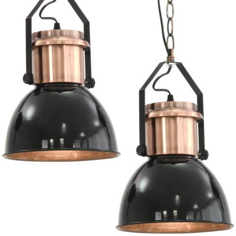 Lampa sufitowa 2 szt. okrągła E27 czarna