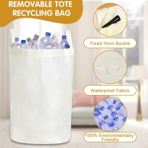 Pojemnik na odpady z pokrywą do butelek 100L, beżowy