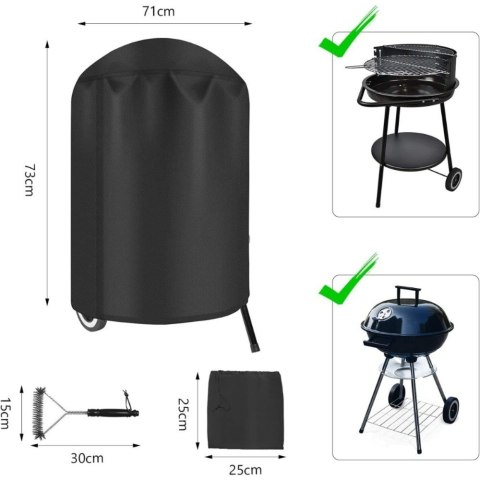 Pokrowiec na grill 71x73 cm czarny, do ogrodu i patio