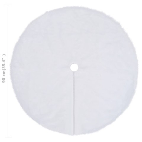 Pokrywa choinkowa 90 cm z sztucznego futra biała