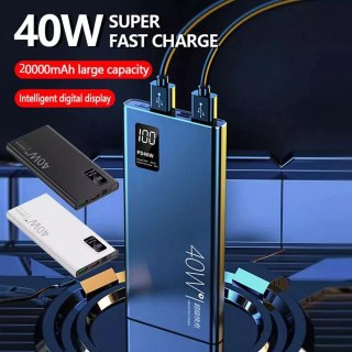 Power bank 40W 20000mAh szybkie ładowanie czarny