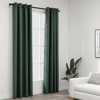 Zasłony blackout zielone 140x245 cm z oczkami