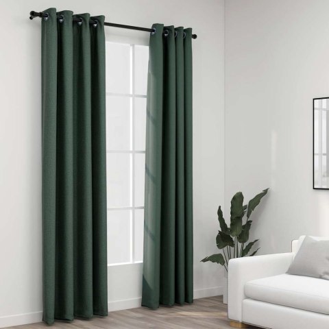 Zasłony blackout zielone 140x245 cm z oczkami