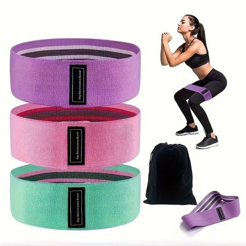 Zestaw 3 gum oporowych do ćwiczeń fitness, domowa siłownia