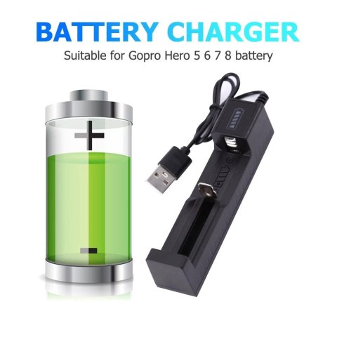 Akumulator 16340 Li-Ion 1300mAh 3.7V z ładowarką USB