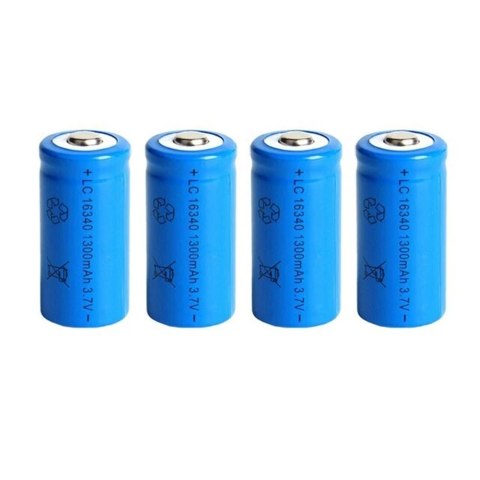 Akumulator 16340 Li-Ion 1300mAh 3.7V z ładowarką USB