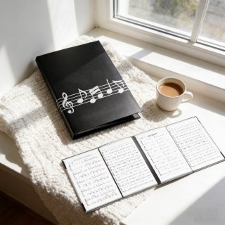Folder muzyczny na nuty, praktyczny binder dla muzyków, kolor czarny