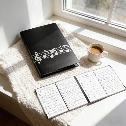 Folder muzyczny na nuty, praktyczny binder dla muzyków, kolor czarny