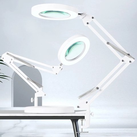 Lampa powiększająca LED 10x z klamrą i stopą czarna