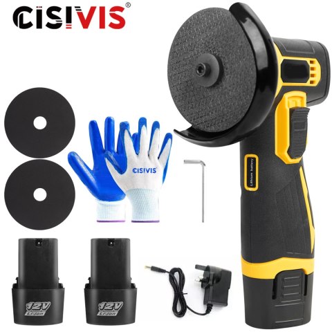 Mini szlifierka kątowa 12V, plastikowa, żółta, narzędzie akumulatorowe