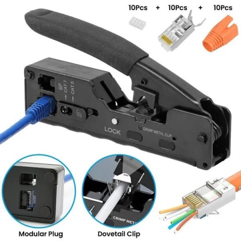 Narzędzie do zaciskania RJ45 z funkcją ściągania izolacji