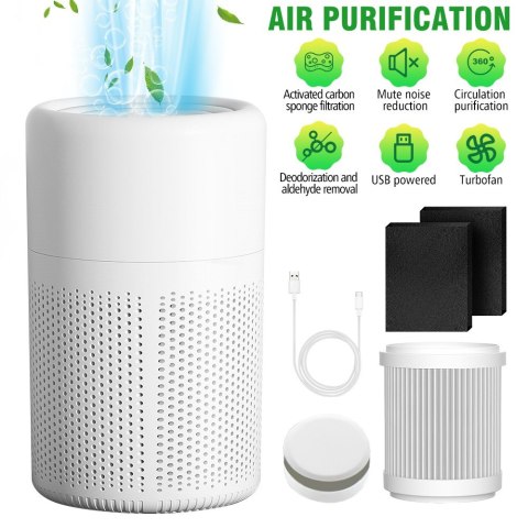 Oczyszczacz powietrza H13 HEPA PM2.5 dla palaczy, USB